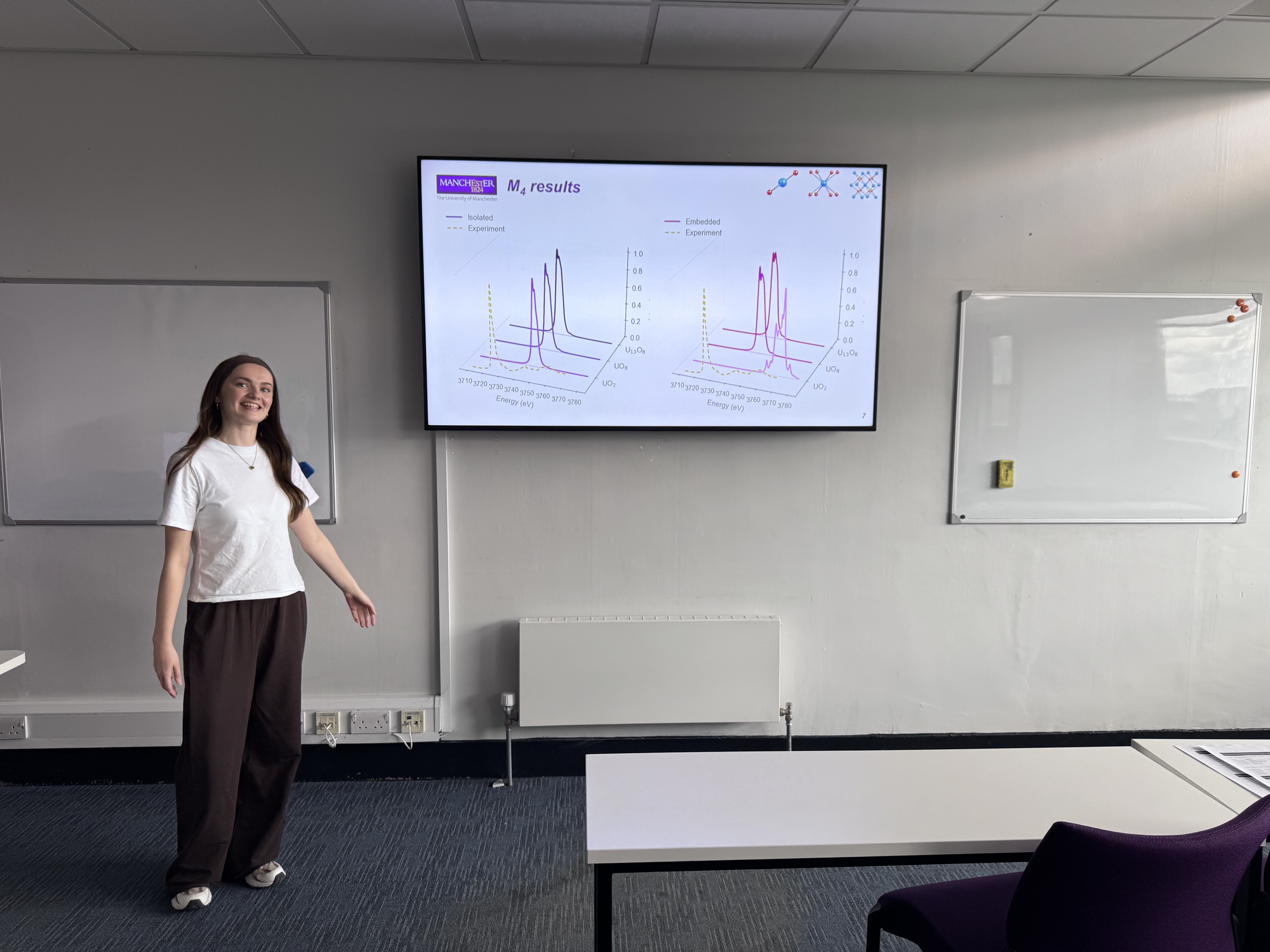 Photo for Ffion presents her work at the UoM MChem symposium. Lucky for us, Ffion will come back in October 2026 to begin a PhD in the Oakley group.