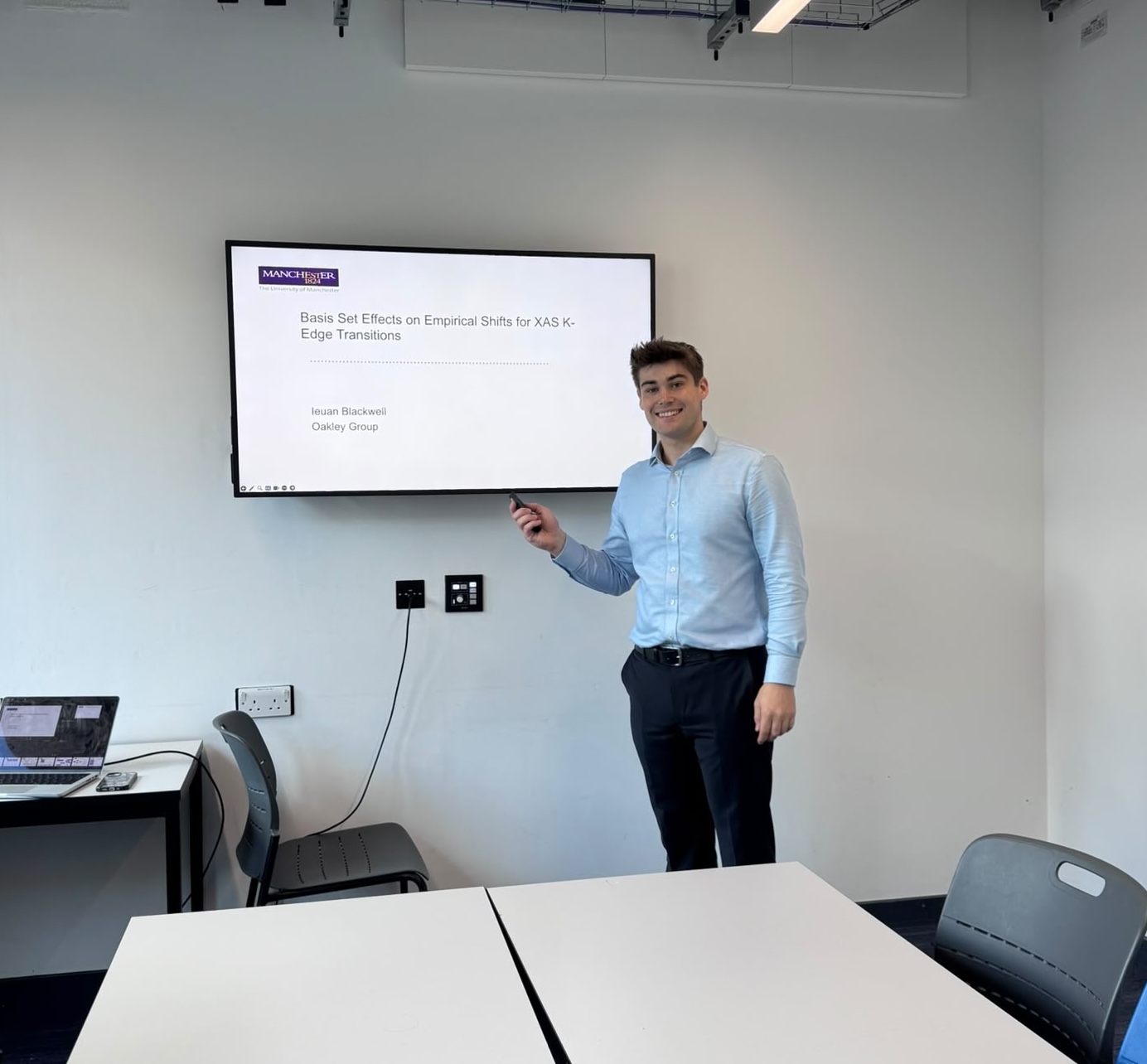 Photo for Ieuan presents his final MSc work at the PGT symposium